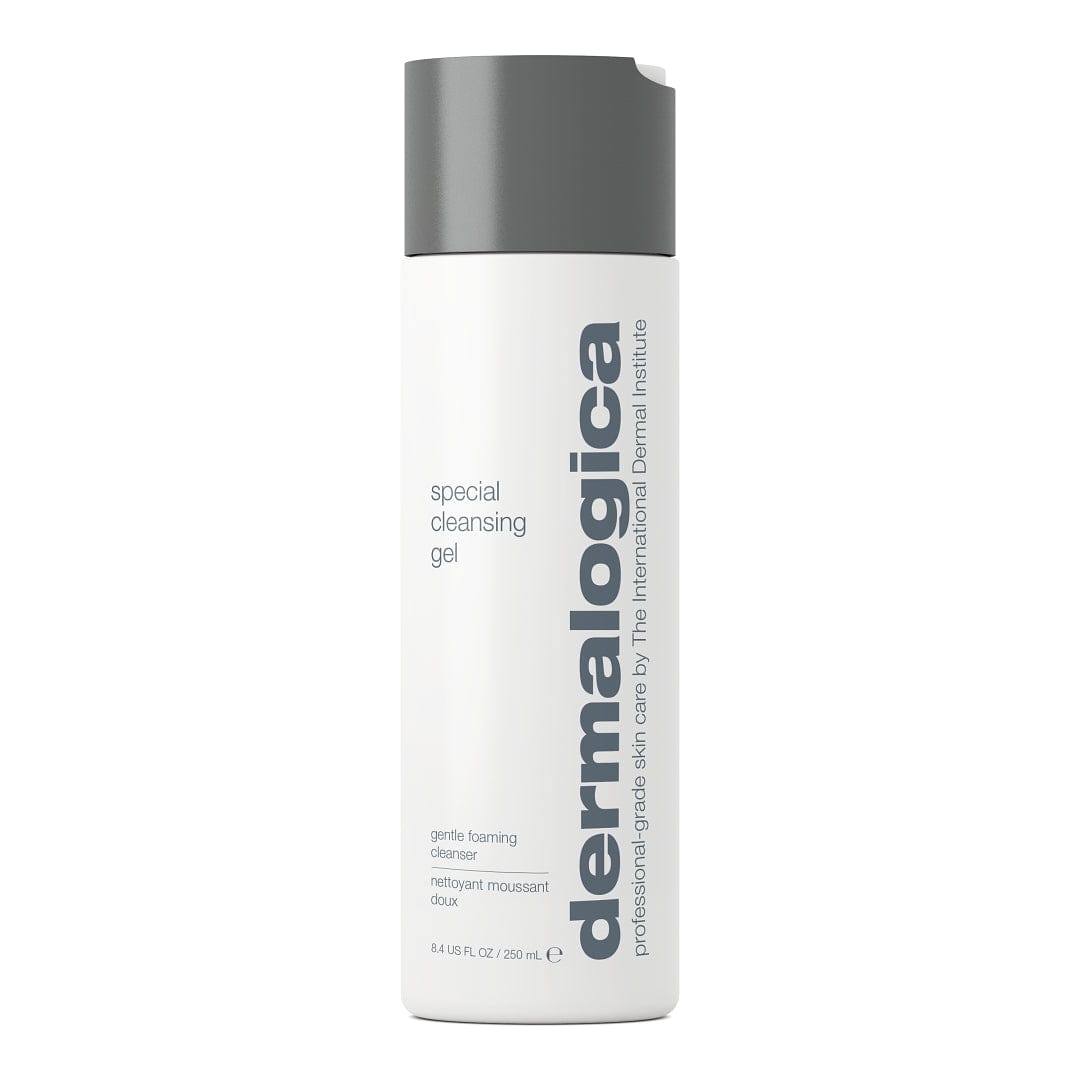 Eine weiße Flasche mit Special Cleansing Gel